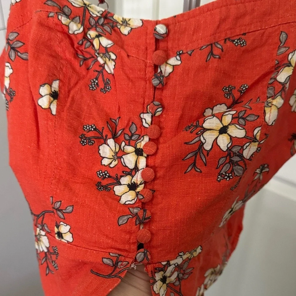 Miss Me Orange Red Floral Camisole Top - Picture 3 of 10